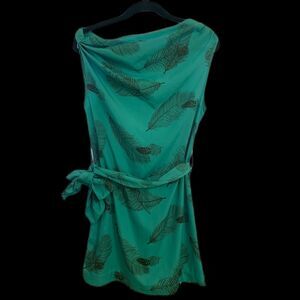 Blue Green feather pattern Akira fashion top/Blouse